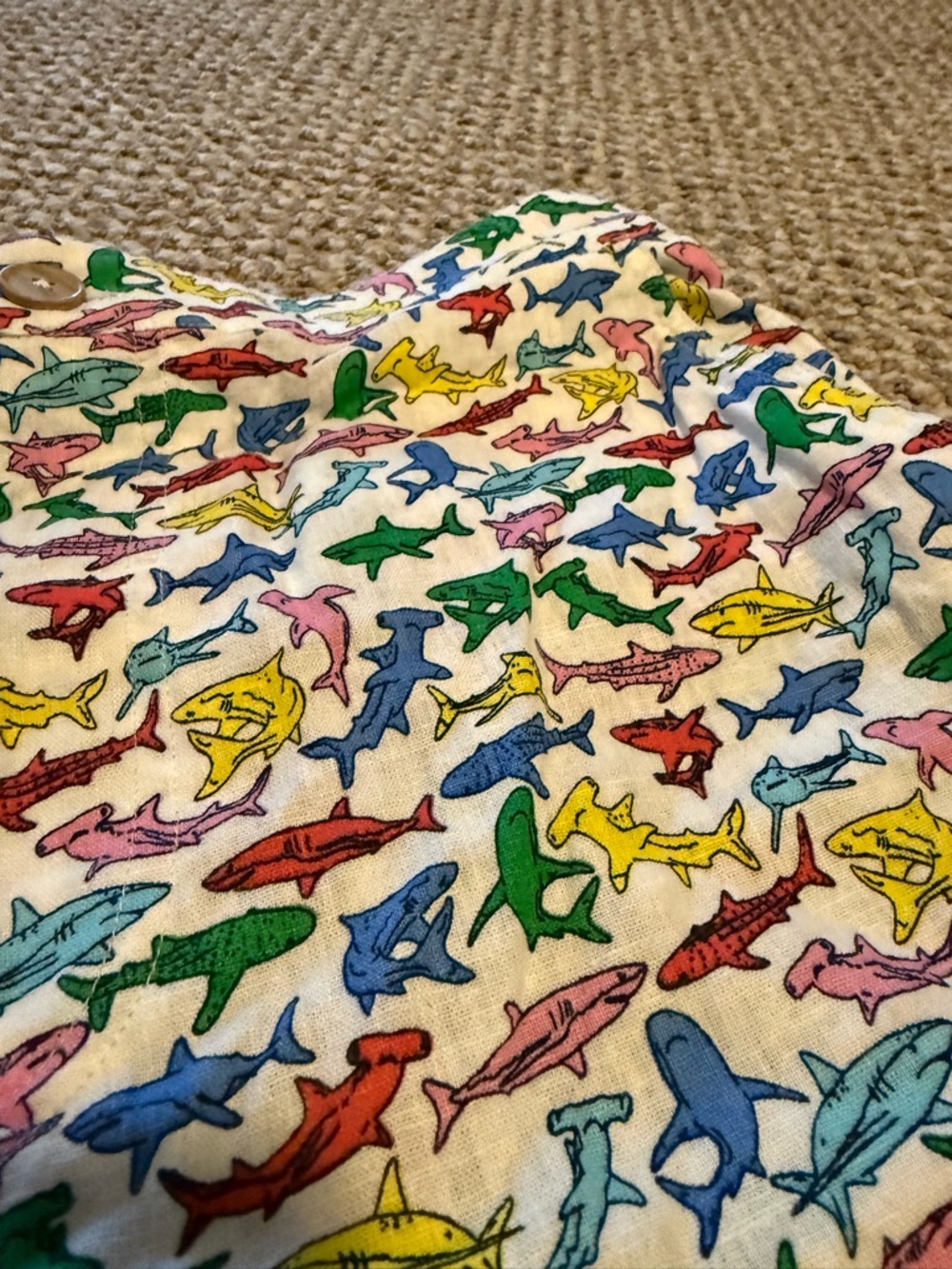 Mini Boden Cotton Linen Shorts Multi Micro Sharks 12-13Y - Picture 4 of 6